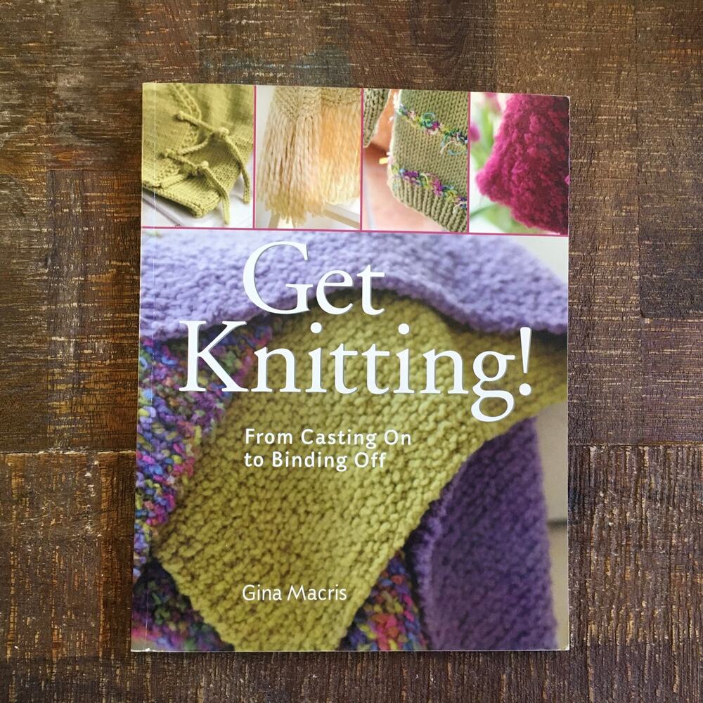 Get Knitting! Beginner Knitting Pattern Stitch Guide Book Craft Cottage Grandma